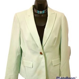 Calvin Klein Mint Green Single-Button Blazer
